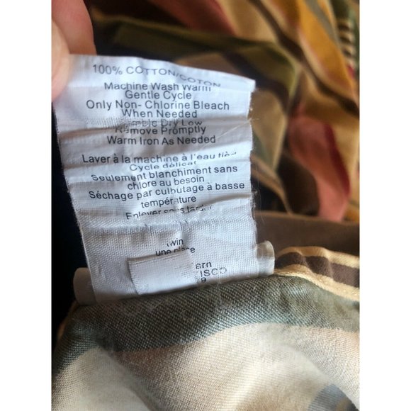 Pottery Barn Twin Duvet Cover Pillow Sham Set Stripe Cotton - Picture 6 of 7